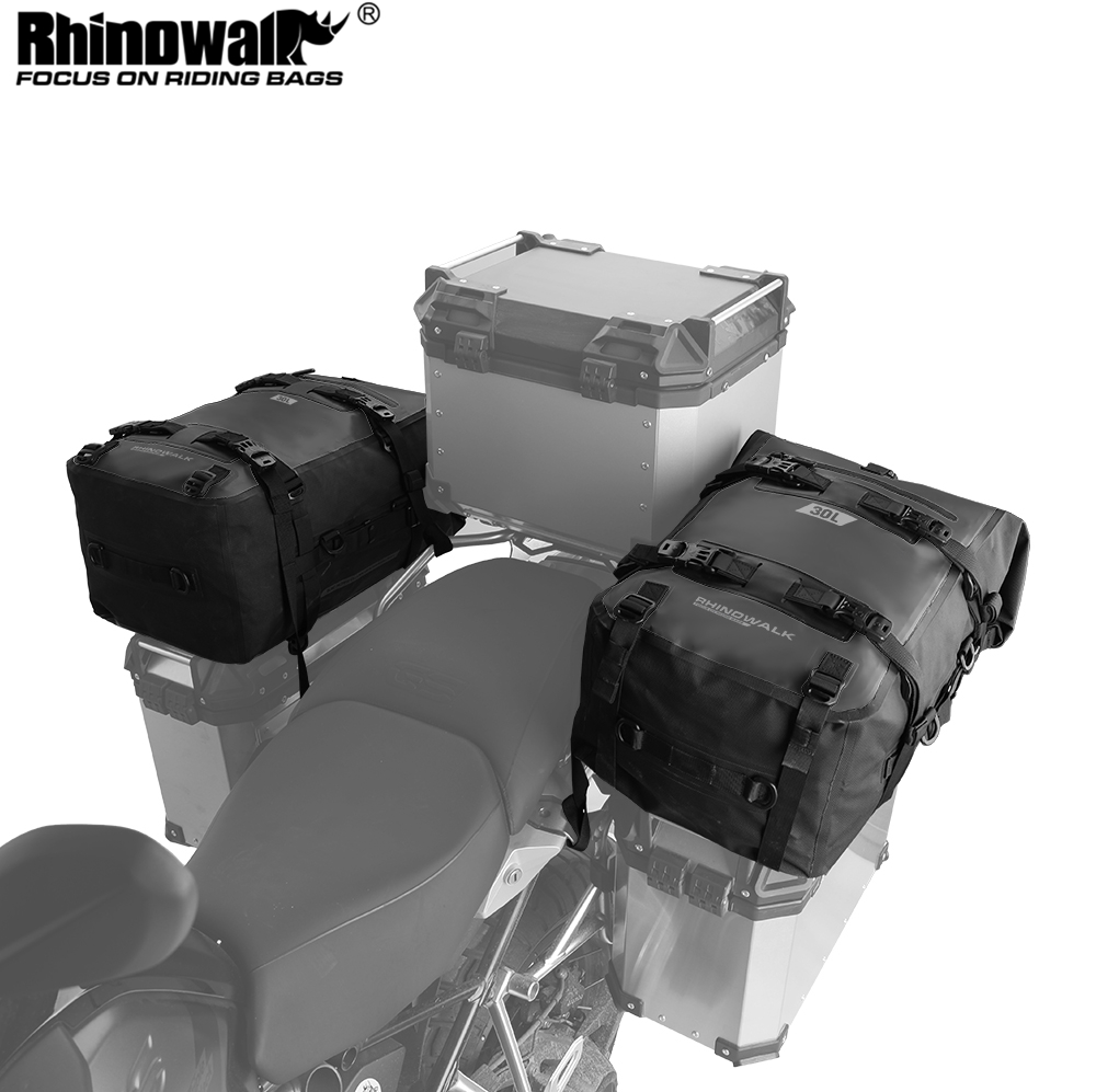 Panniers Waterproof Rear - Rhinowalk กล่องด้านบนของมอเตอร์ไซค์, กระเป๋า8L-30L กันน้ำกระเป๋ามอเตอร์ด้านข้างอานเบาะหลังเบาะเก็บของกระเป๋ากระโปรงท้าย1ชิ้น