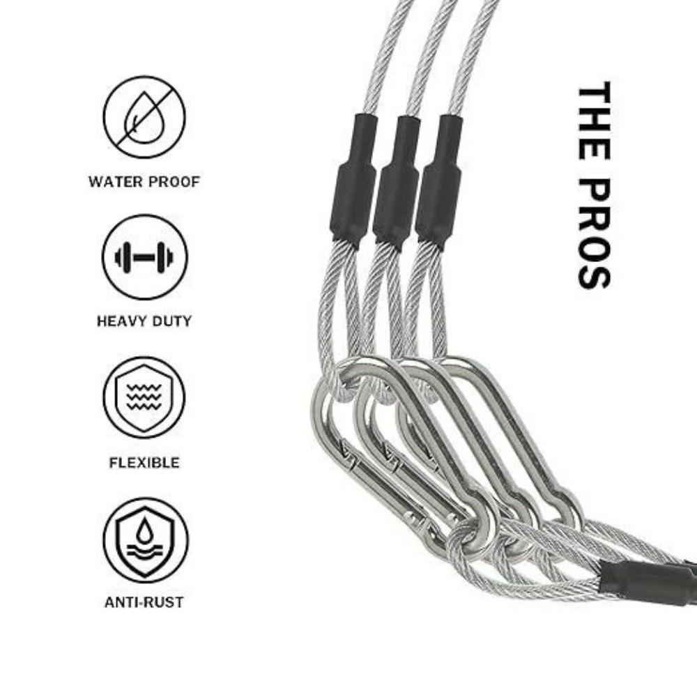 สายเคเบิลนิรภัยสแตนเลส สายเคเบ - Cable Lock Flexible บทวิจารณ์และราคา